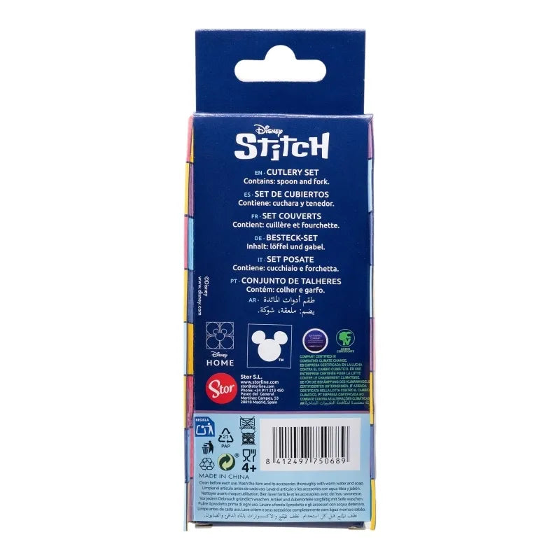 Disney Stitch – Stitch ir Angel metalinių stalo įrankių rinkinys (šaukštas ir šakutė)