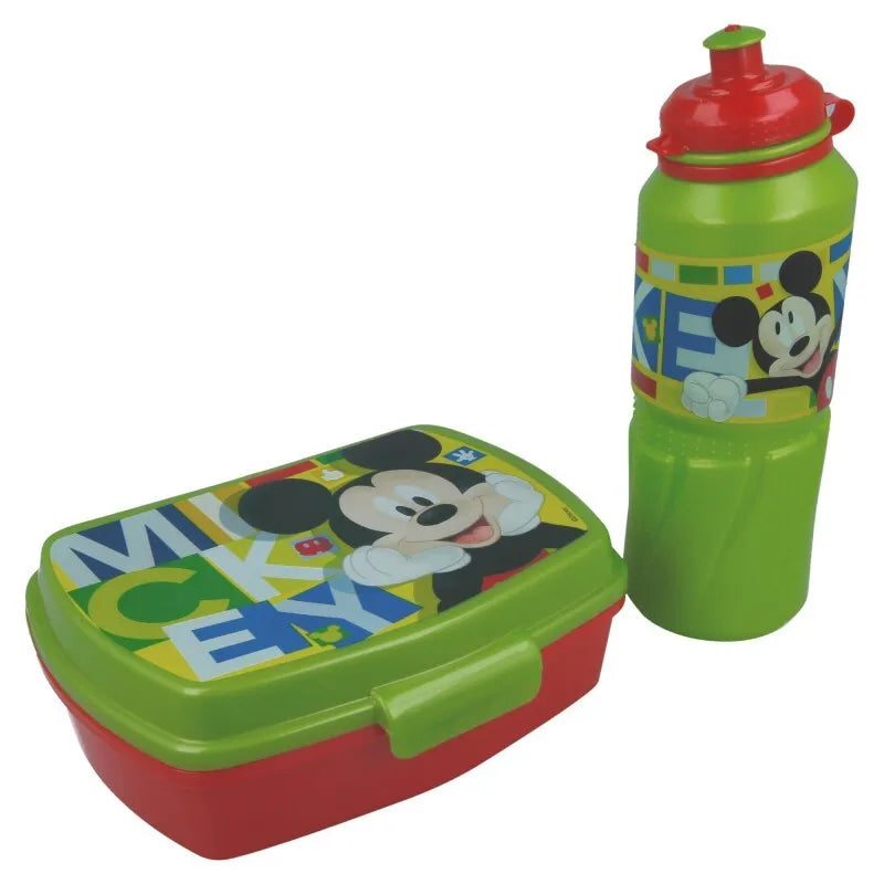 Mickey Mouse - pusryčių / pietų dėžutės rinkinys su 530 ml gertuve krepšyje