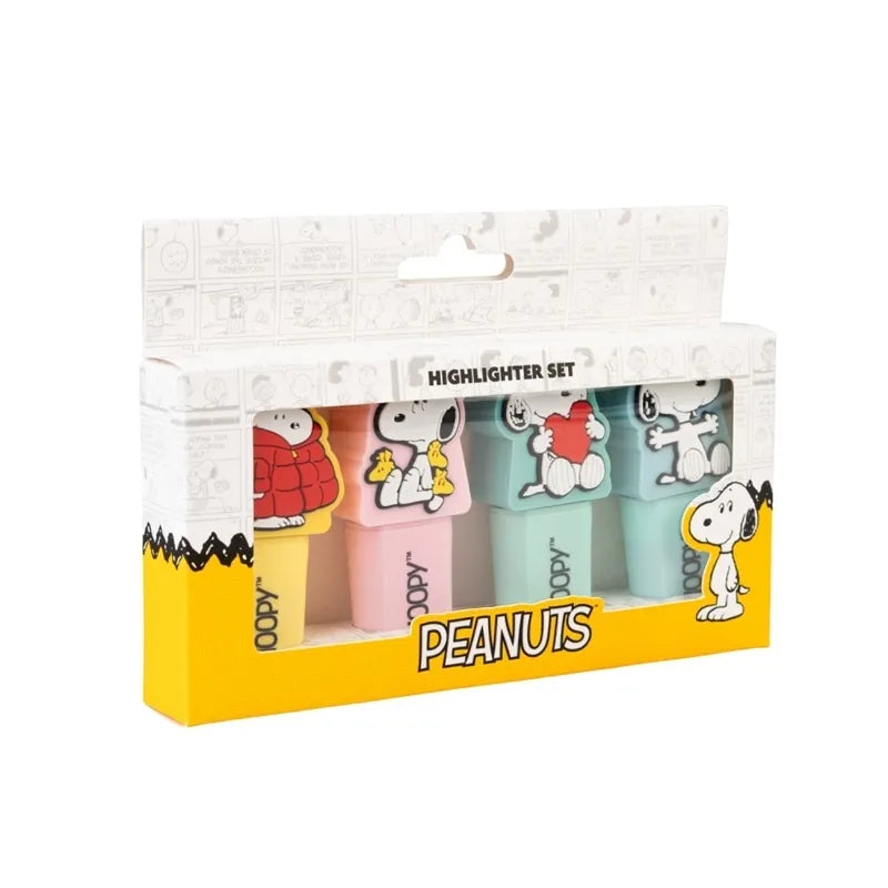 Snoopy – 4 spalvų žymeklių rinkinys su 3D dekoracijomis