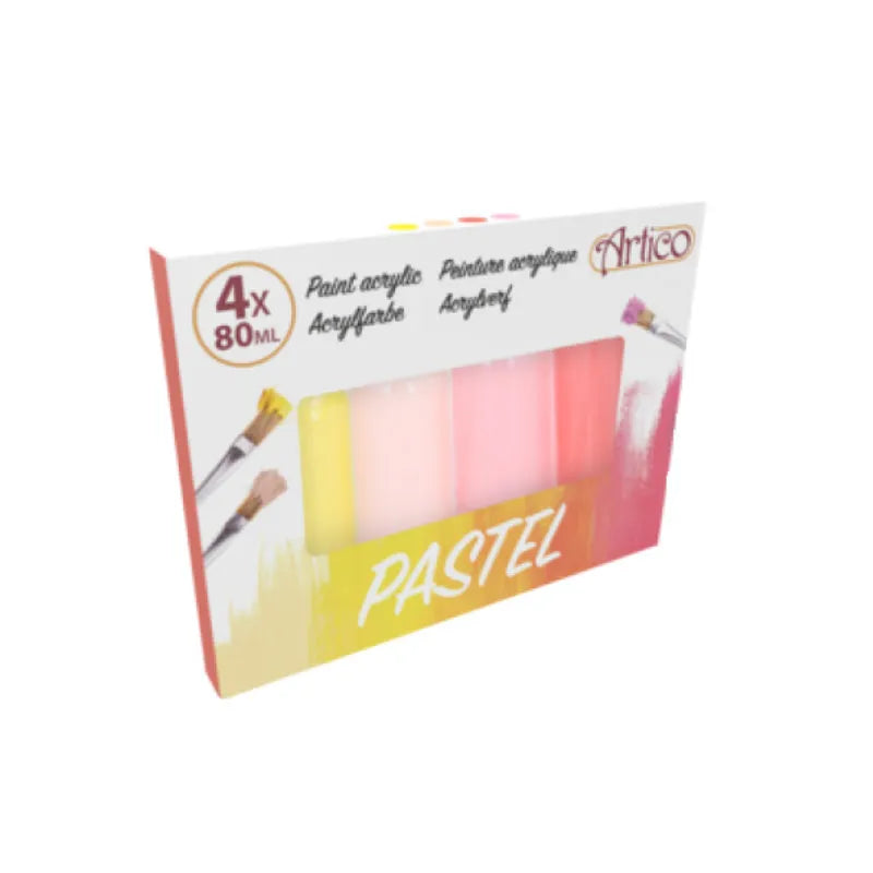 Artico – Akrilinių pastelinių dažų rinkinys, 80 ml, 4 spalvos (1 rinkinys)