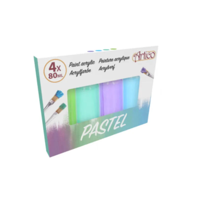 Artico – Akrilinių pastelinių dažų rinkinys, 80 ml, 4 spalvos, 2 rinkinys
