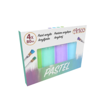 Artico – Akrilinių pastelinių dažų rinkinys, 80 ml, 4 spalvos, 2 rinkinys