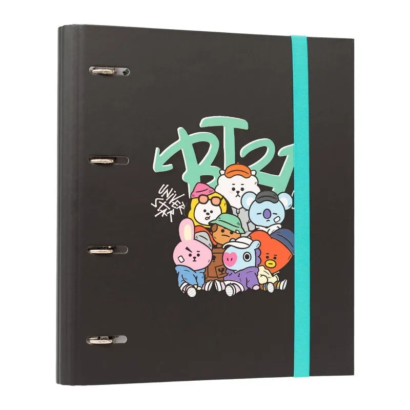 BT21 – A4 formato segtuvas iš „Street Mood“ kolekcijos (4 žiedai, elastinė juosta)