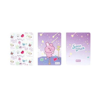 BT21 - A6 dydžio COOKY sąsiuvinių rinkinys (3 vnt.)
