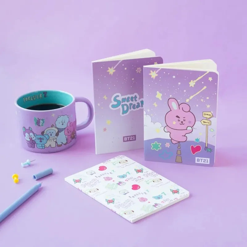 BT21 - A6 dydžio COOKY sąsiuvinių rinkinys (3 vnt.)