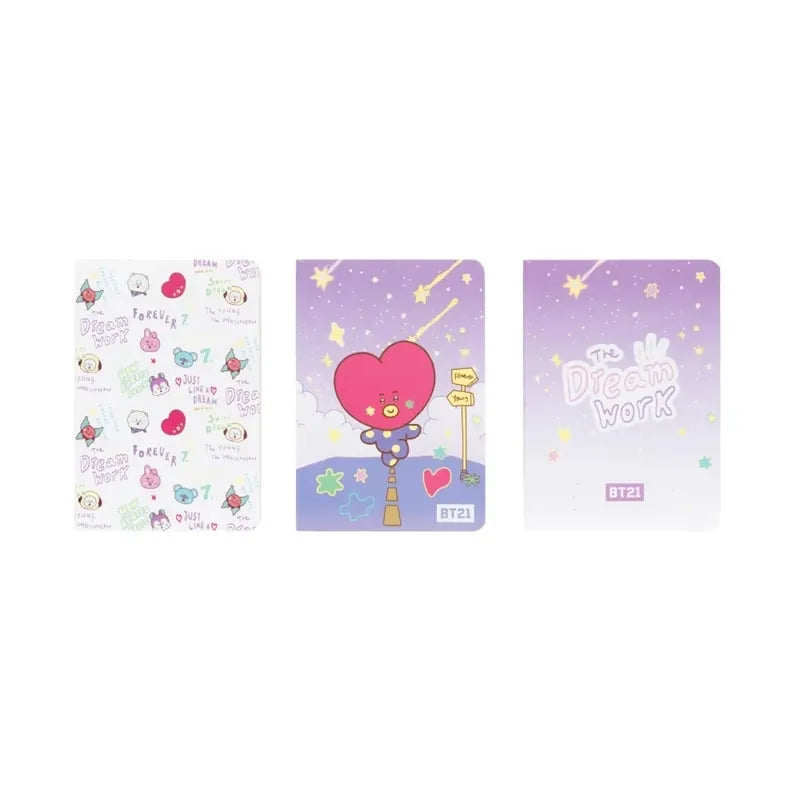 BT21 – A6 užrašų knygelių rinkinys TATA (3 vnt.)