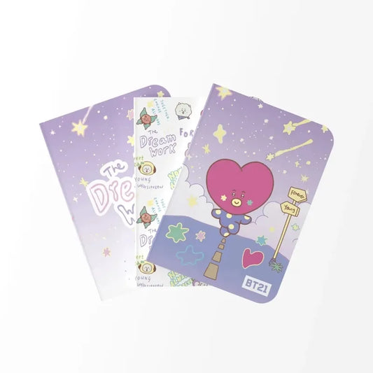 BT21 – A6 užrašų knygelių rinkinys TATA (3 vnt.)