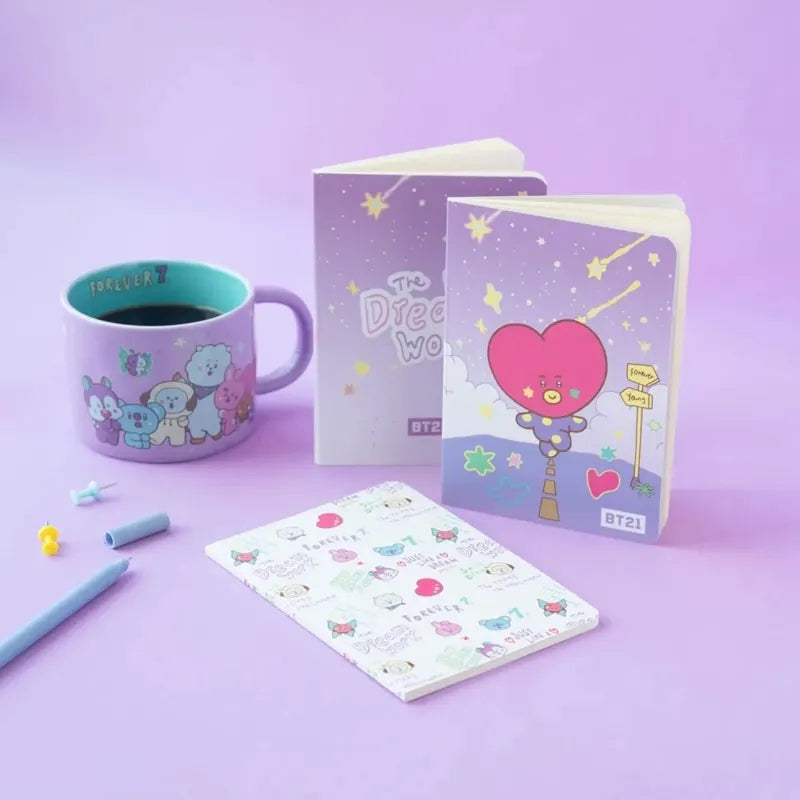 BT21 – A6 užrašų knygelių rinkinys TATA (3 vnt.)