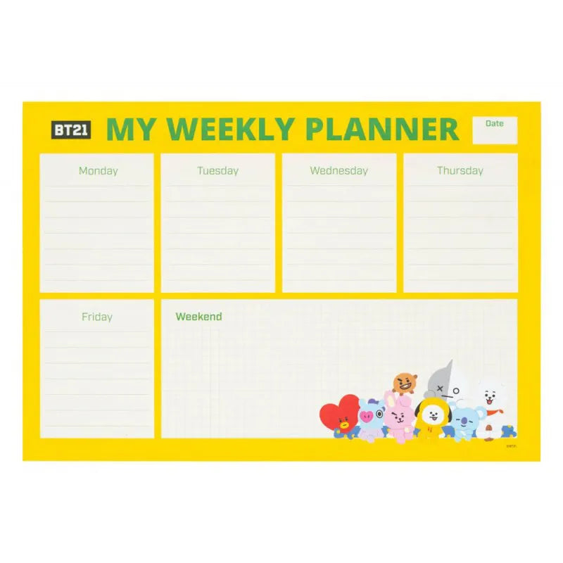 BT21 – savaitinis planuoklis, 54 puslapiai, A4 formatas