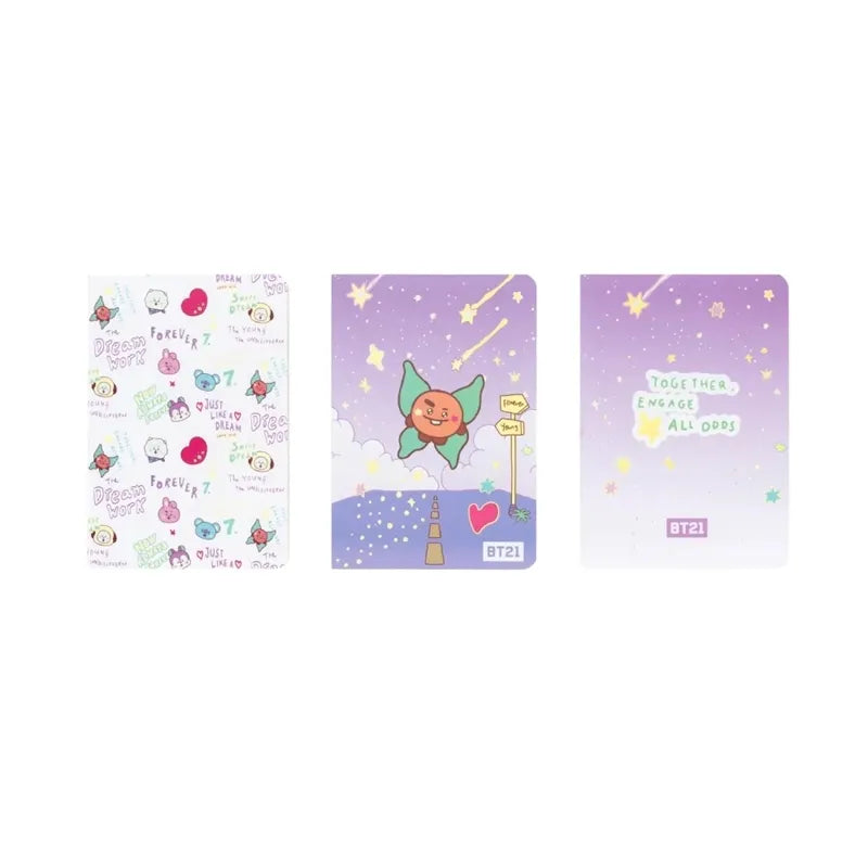BT21 – SHOOKY A6 užrašinių rinkinys (3 vnt.)