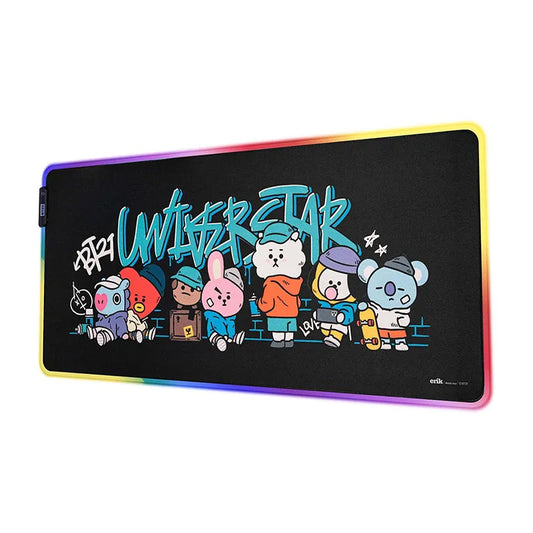 BT21 – XXL žaidimų / stalo kilimėlis su LED apšvietimu (90 x 40 cm)