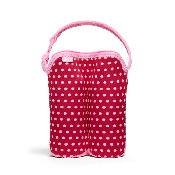 BUILT Bottle Buddy krepšys dviem buteliukams (Baby Pink Mini Dots)