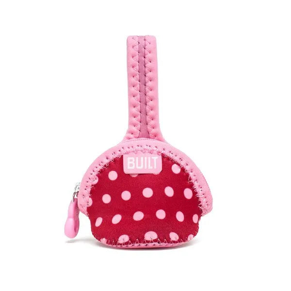 BUILT Paci Finder viengubas čiulptuko dėklas (Baby Pink Mini Dots)