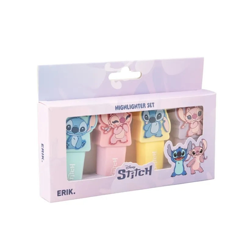 Disney Stitch – 4 spalvų žymeklių rinkinys su 3D dekoratyviniais dangteliais