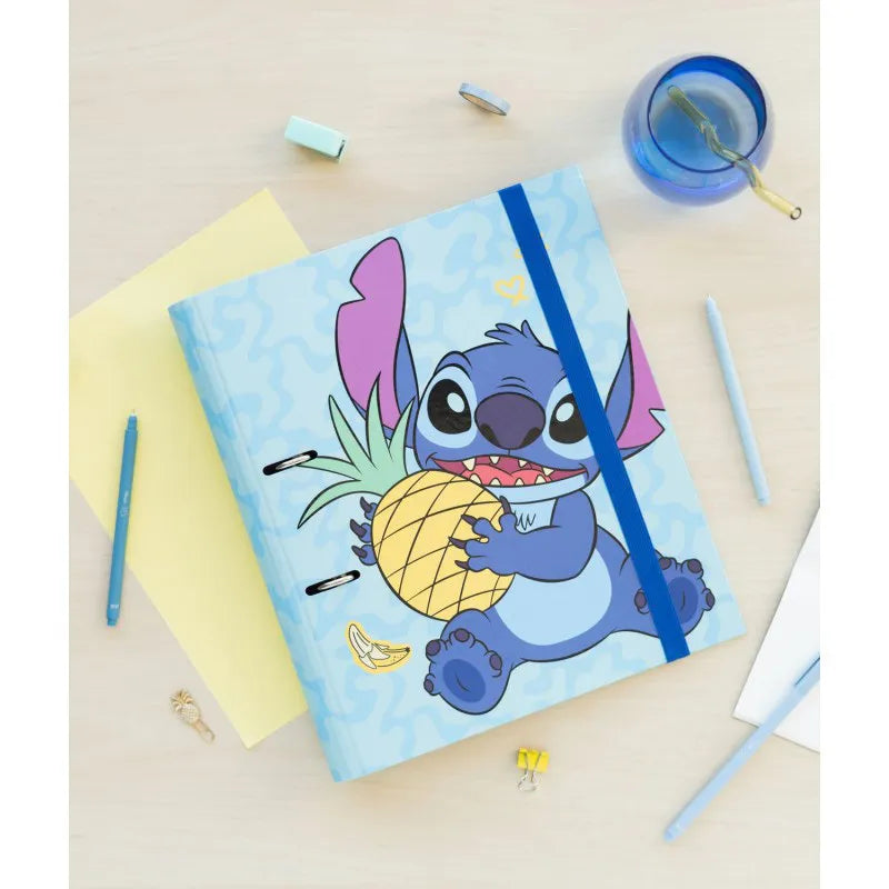 Disney Stitch – A4 formato segtuvas iš „Tropical“ kolekcijos (2 žiedai, elastinė juosta)