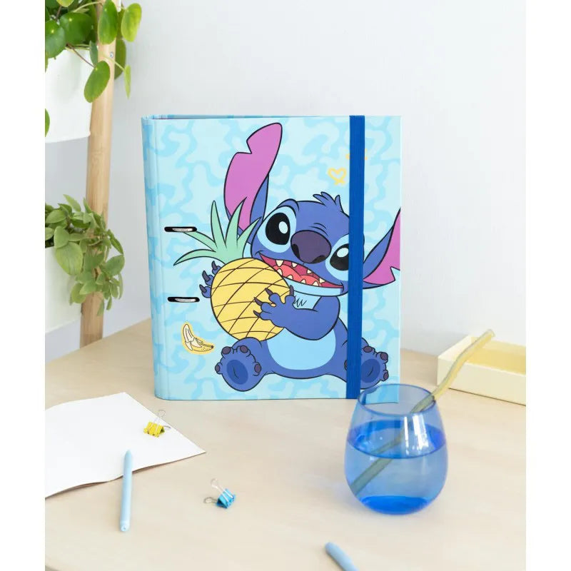 Disney Stitch – A4 formato segtuvas iš „Tropical“ kolekcijos (2 žiedai, elastinė juosta)