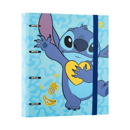 Disney Stitch – A4 formato segtuvas iš „Tropical“ kolekcijos (4 žiedai, elastinė juosta)