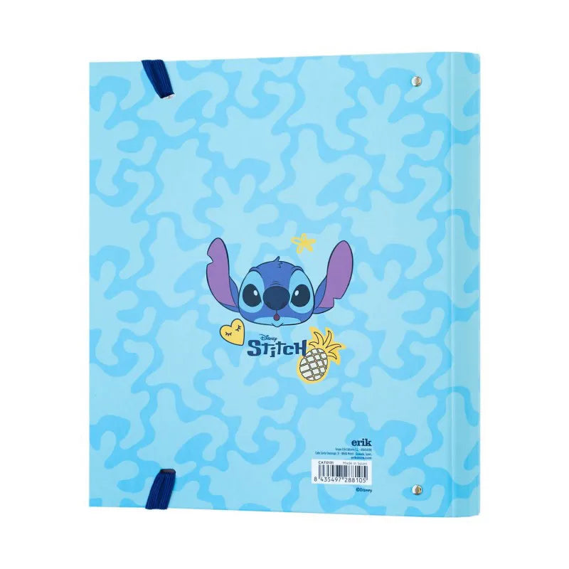 Disney Stitch – A4 formato segtuvas iš „Tropical“ kolekcijos (4 žiedai, elastinė juosta)