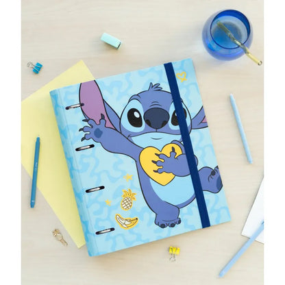 Disney Stitch – A4 formato segtuvas iš „Tropical“ kolekcijos (4 žiedai, elastinė juosta)