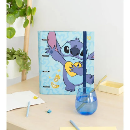 Disney Stitch – A4 formato segtuvas iš „Tropical“ kolekcijos (4 žiedai, elastinė juosta)