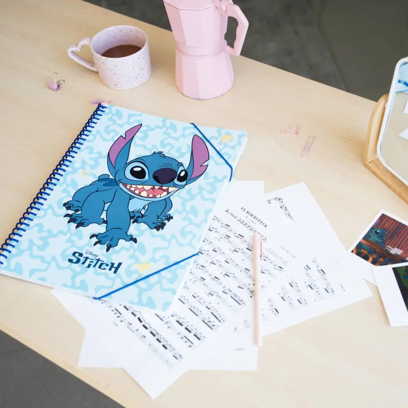 Disney Stitch - A4 formato segtuvas su gumele ir 30 skaidrių įdėklų