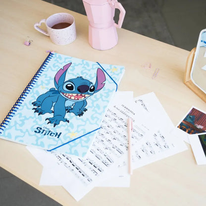 Disney Stitch - A4 formato segtuvas su gumele ir 30 skaidrių įdėklų
