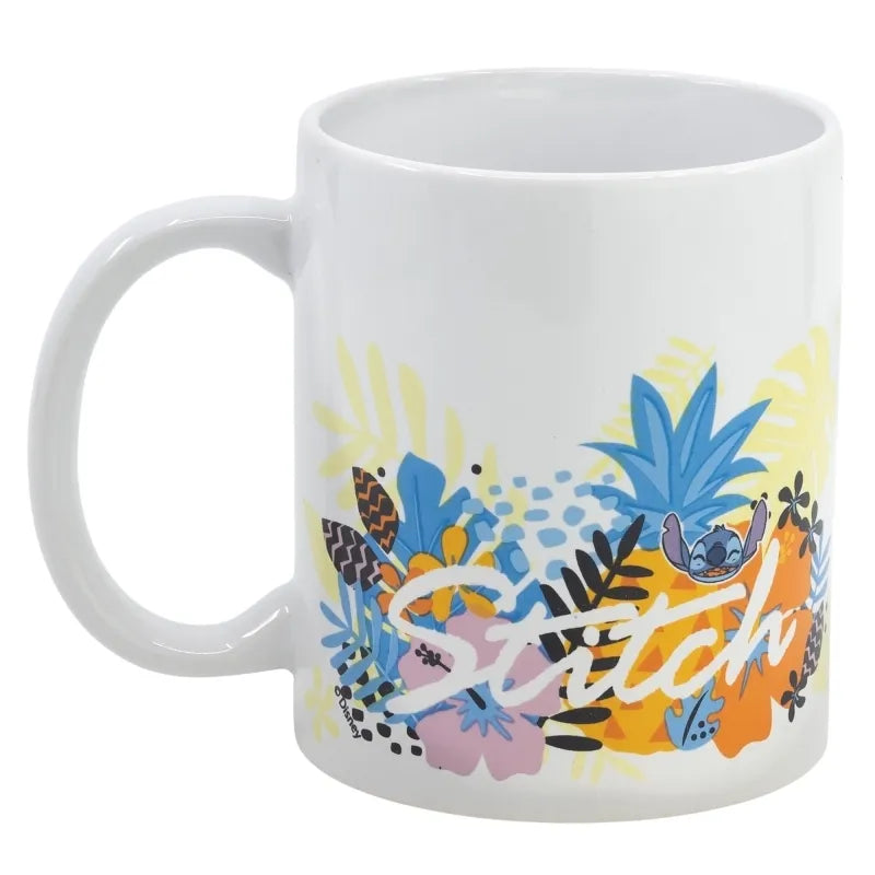 Disney Stitch - ananasų tematikos keraminis puodelis 325 ml