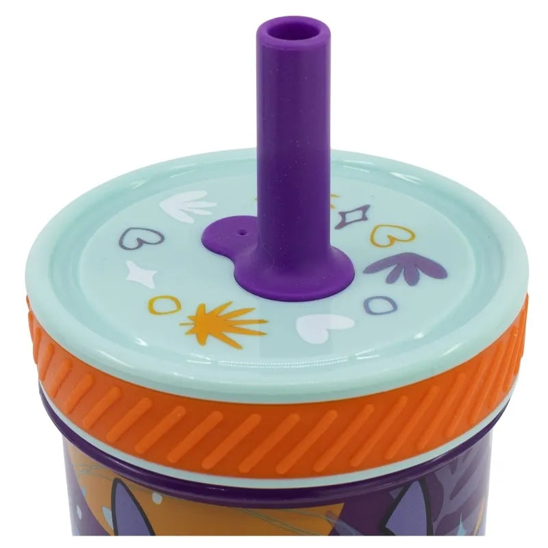 Disney Stitch – Dropsafe apsaugotas nuo apsivertimo puodelis su silikoniniu šiaudeliu, Aloha kolekcija, 370 ml
