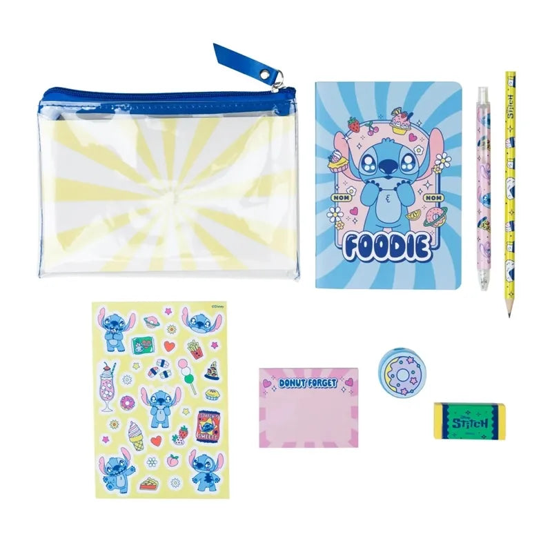Disney Stitch – „Foodie“ kanceliarinių prekių rinkinys (8 dalys)