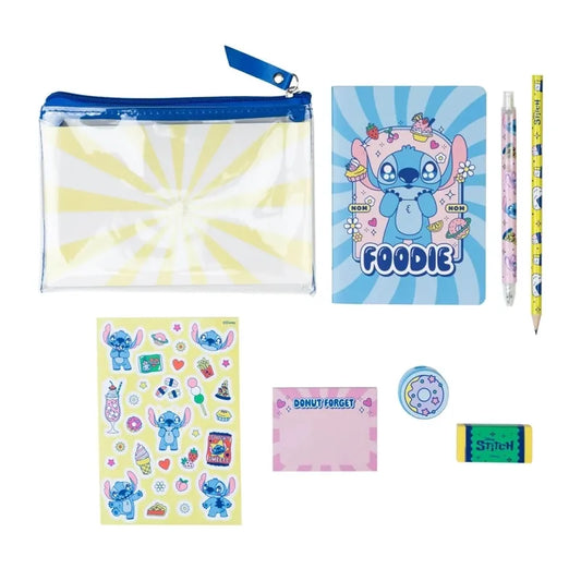 Disney Stitch – „Foodie“ kanceliarinių prekių rinkinys (8 dalys)