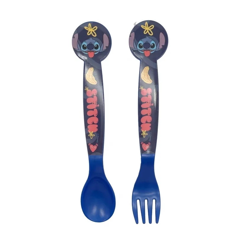 Disney Stitch – „Palms Collection“ plastikinių stalo įrankių rinkinys (šaukštas ir šakutė)