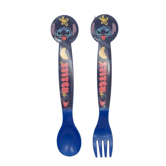 Disney Stitch – „Palms Collection“ plastikinių stalo įrankių rinkinys (šaukštas ir šakutė)