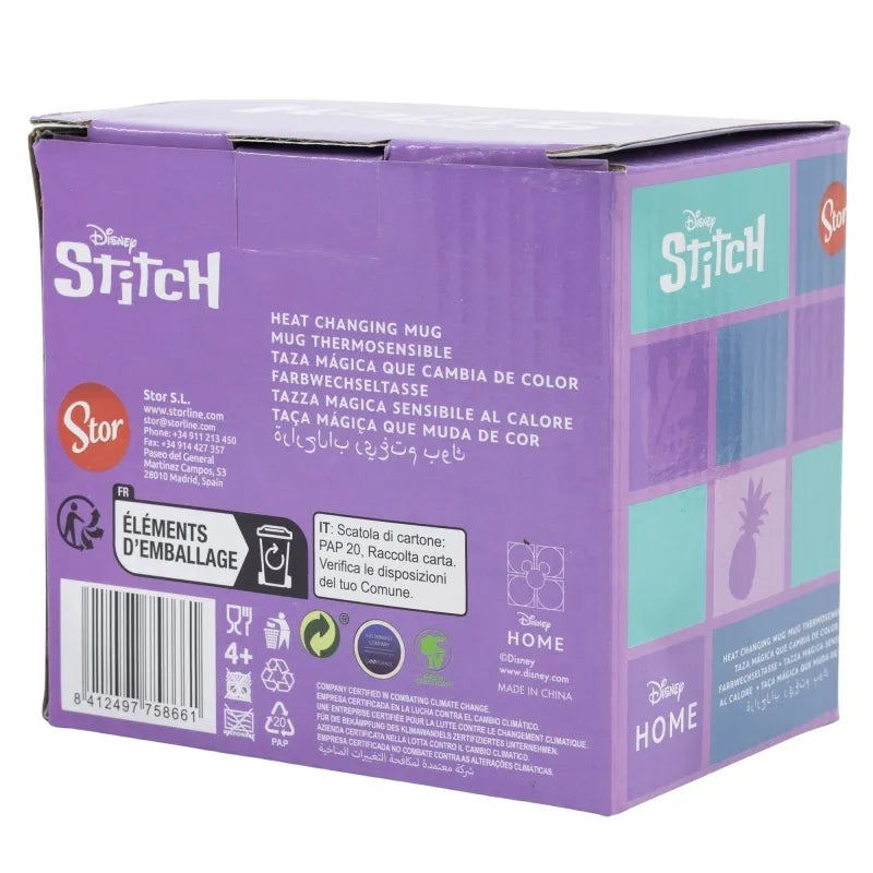 Disney Stitch – spalvą keičiantis keraminis puodelis dovanų dėžutėje iš Stitch & Angel kolekcijos, 325 ml