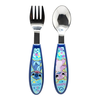 Disney Stitch – Stitch ir Angel metalinių stalo įrankių rinkinys (šaukštas ir šakutė)