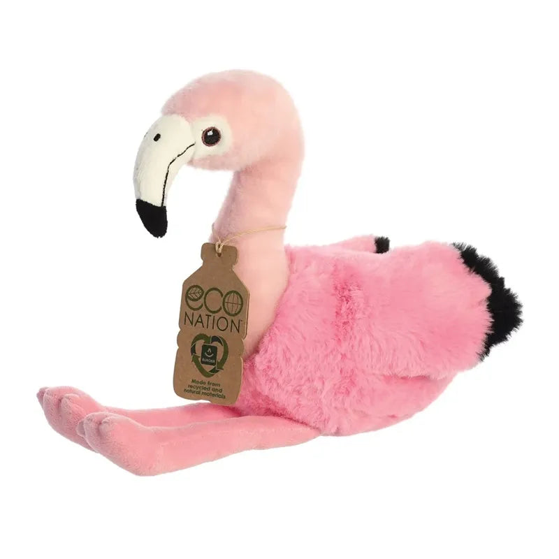 Eco Nation – Pliušinis žaislas / Mielas sėdintis flamingas 26 cm, draugiškas aplinkai