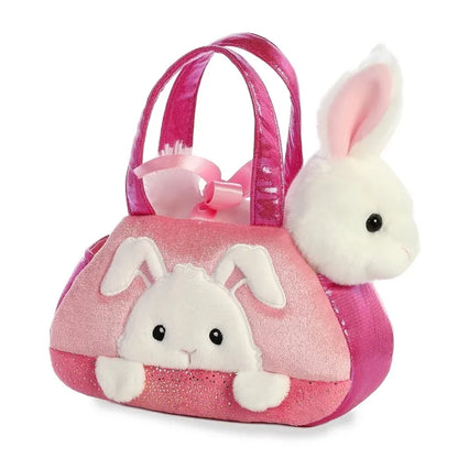 Fancy Pals – PeekaBoo zuikis su pliušiniu žaislu rožiniame krepšyje, 20 cm, draugiškas aplinkai