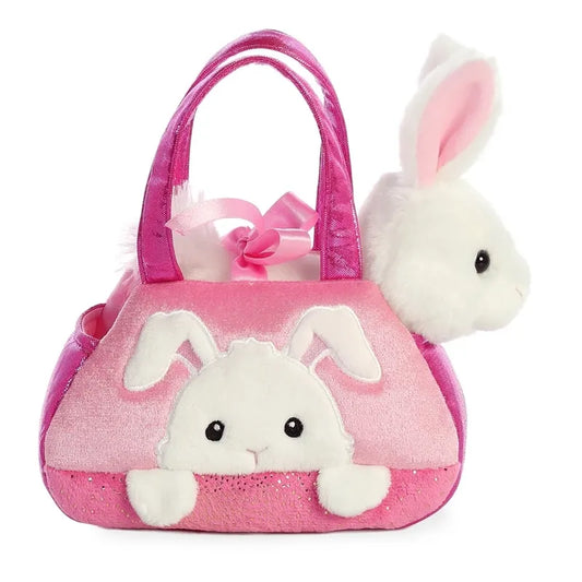 Fancy Pals – PeekaBoo zuikis su pliušiniu žaislu rožiniame krepšyje, 20 cm, draugiškas aplinkai