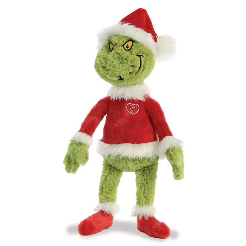 Grinch – Pliušinis žaislas / minkštas Grinčas su Kalėdų Senelio kostiumu, 43 cm, ekologiškas