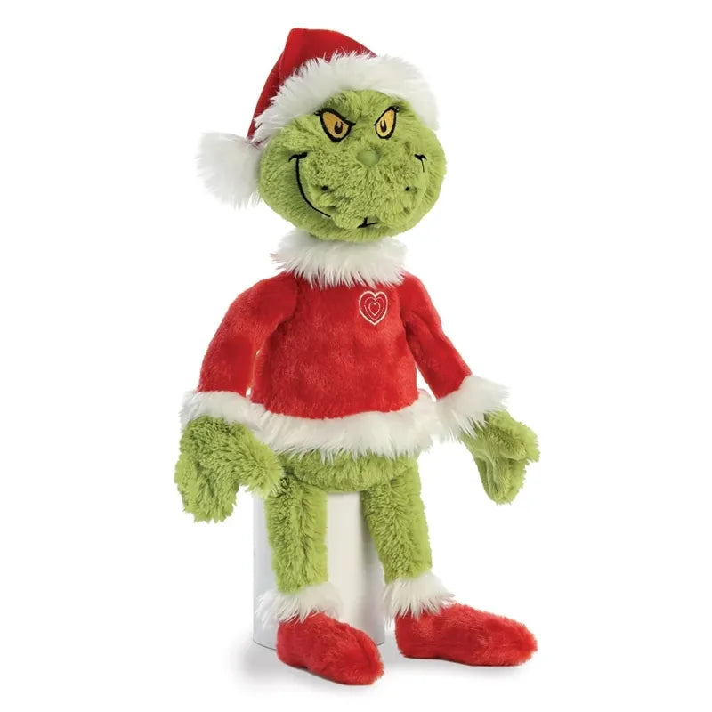 Grinch – Pliušinis žaislas / minkštas Grinčas su Kalėdų Senelio kostiumu, 43 cm, ekologiškas