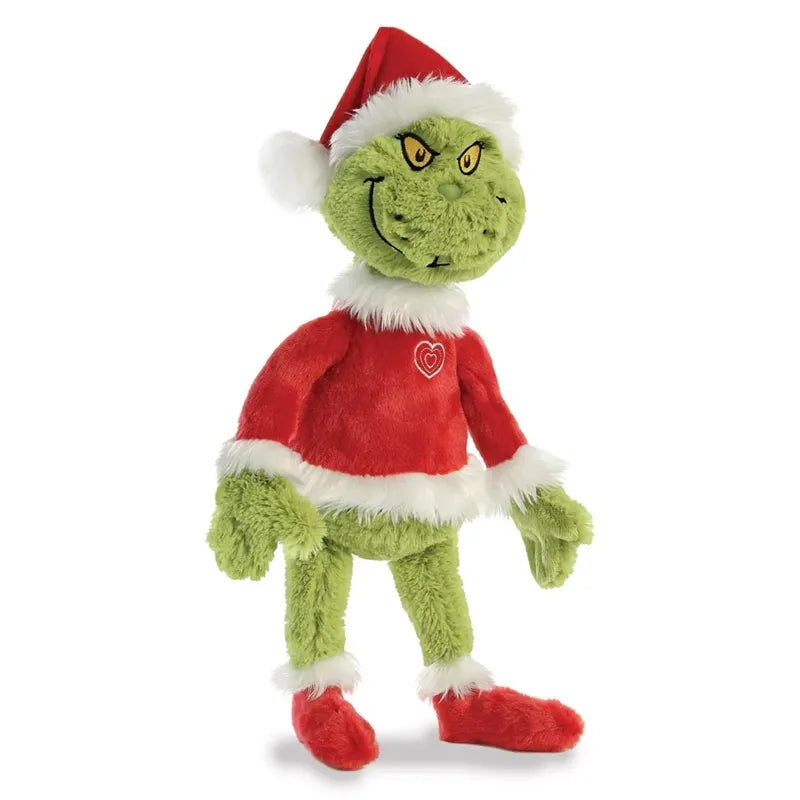 Grinch – Pliušinis žaislas / minkštas Grinčas su Kalėdų Senelio kostiumu, 43 cm, ekologiškas