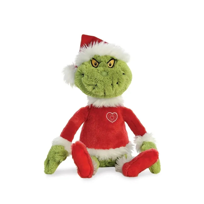 Grinch – Pliušinis žaislas / minkštas Grinčas su Kalėdų Senelio kostiumu, 43 cm, ekologiškas