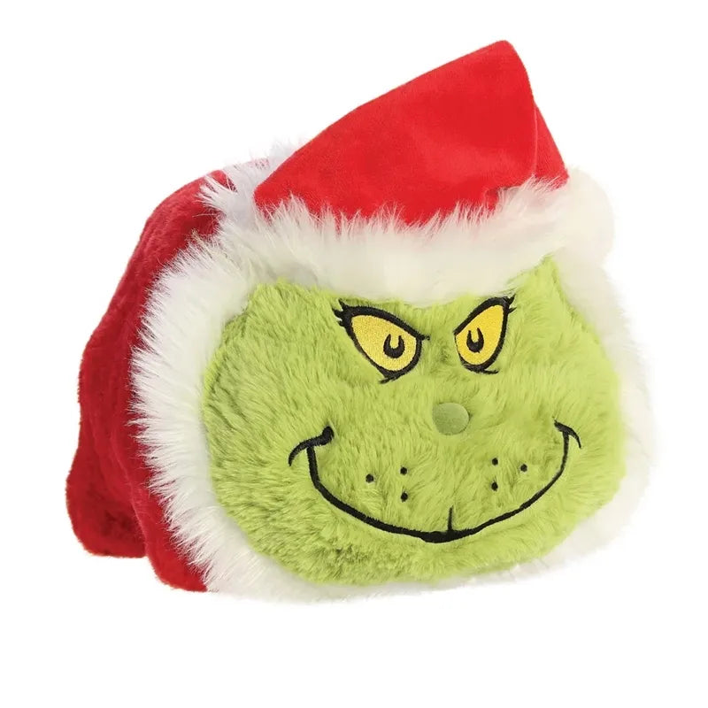 Grinch – Pliušinis žaislas / pagalvėlė Grinčas su Kalėdų Senelio kostiumu, 25 cm, iš „Spudsters“ kolekcijos
