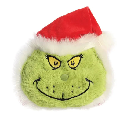Grinch – Pliušinis žaislas / pagalvėlė Grinčas su Kalėdų Senelio kostiumu, 25 cm, iš „Spudsters“ kolekcijos