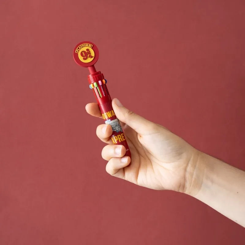 Harry Potter – 10 spalvų automatinis rašiklis su 3D figūrėle „Platform 9 3/4“