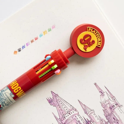 Harry Potter – 10 spalvų automatinis rašiklis su 3D figūrėle „Platform 9 3/4“
