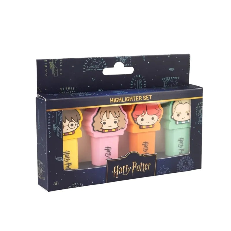 Harry Potter – 4 spalvų žymeklių rinkinys su 3D figūrėlėmis