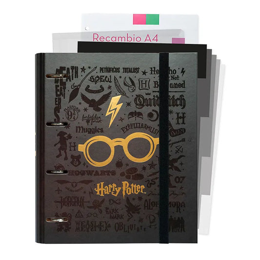 Harry Potter – A4 formato segtuvas su lapais (4 žiedai, elastinė juosta)