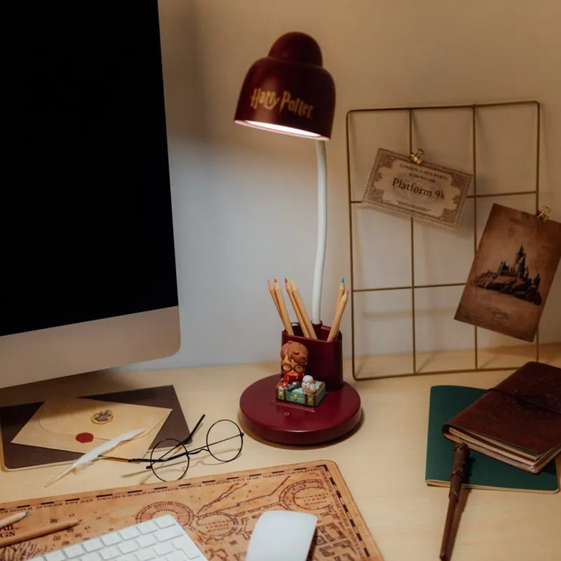 Harry Potter lanksti LED stalinė lempa vaikams su organizatoriumi, belaidė, USB-C, reguliuojamo ryškumo