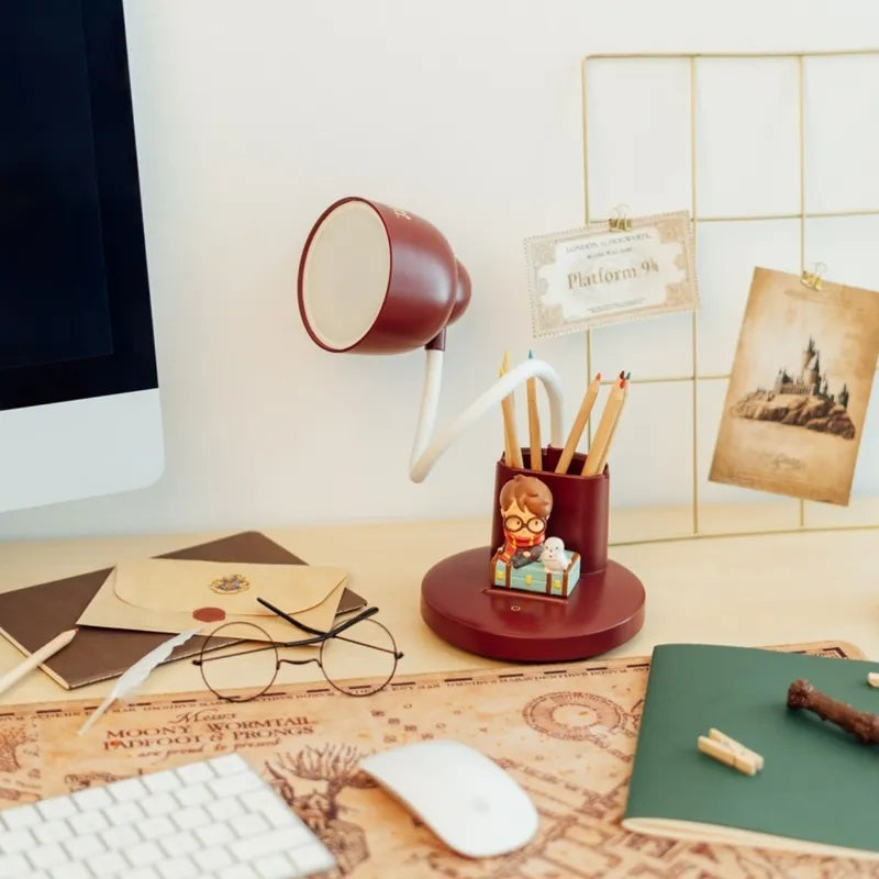 Harry Potter lanksti LED stalinė lempa vaikams su organizatoriumi, belaidė, USB-C, reguliuojamo ryškumo