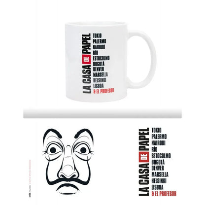 La Casa De Papel – Keraminis puodelis dovanų dėžutėje 330 ml (La Casa De Papel kaukė)